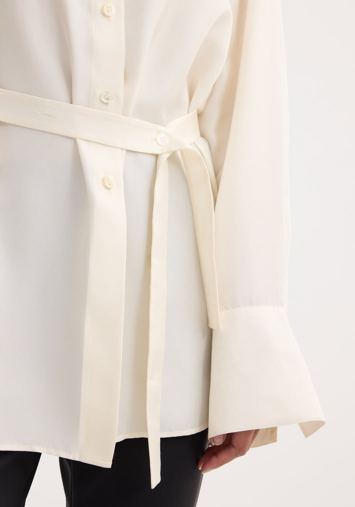 Deconstructed silk shirt | cream