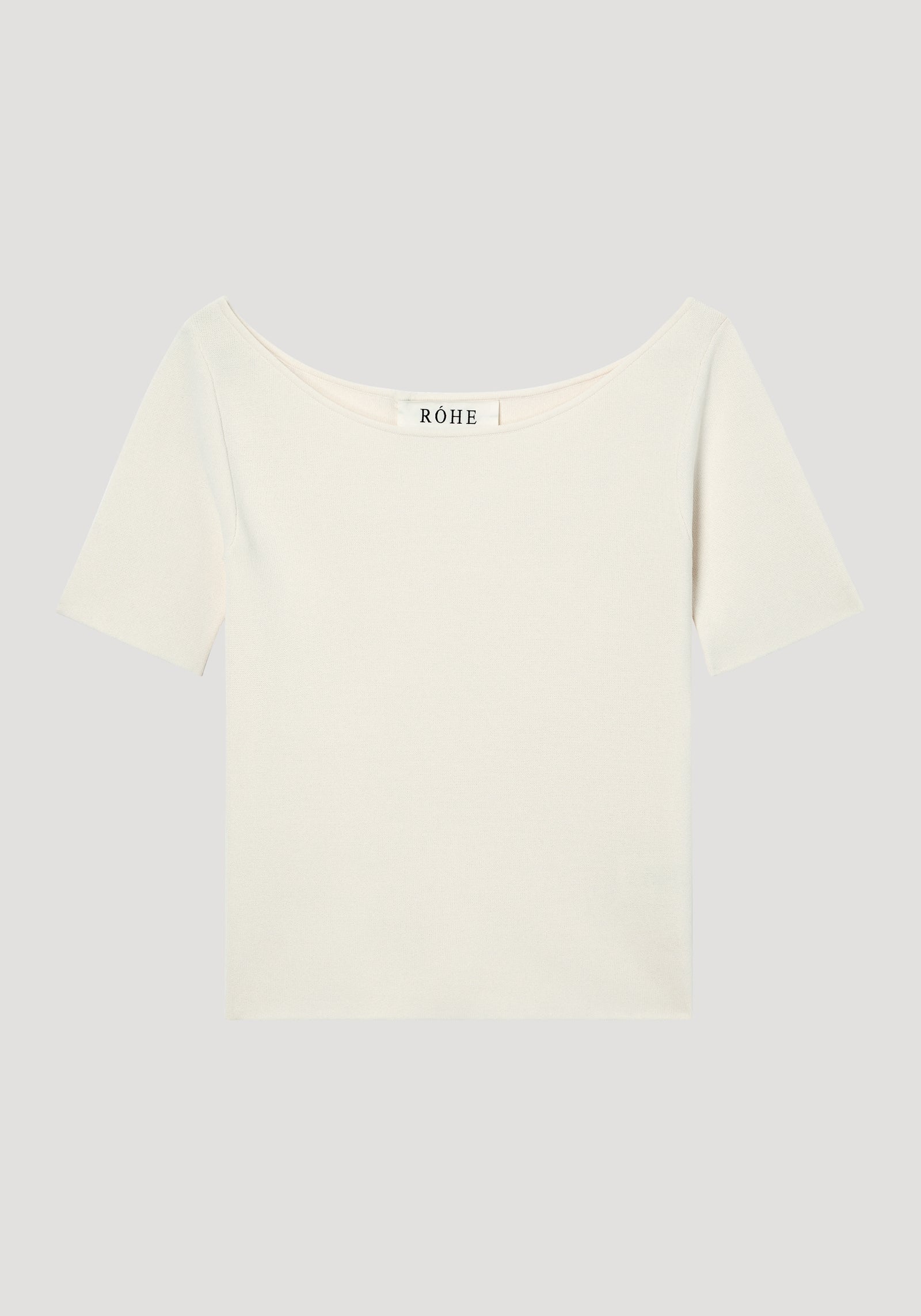 Boat neck knitted top | off white