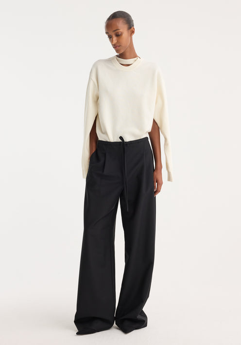 Relaxed drawstring trousers | black