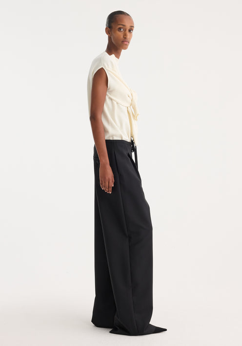 Relaxed drawstring trousers | black