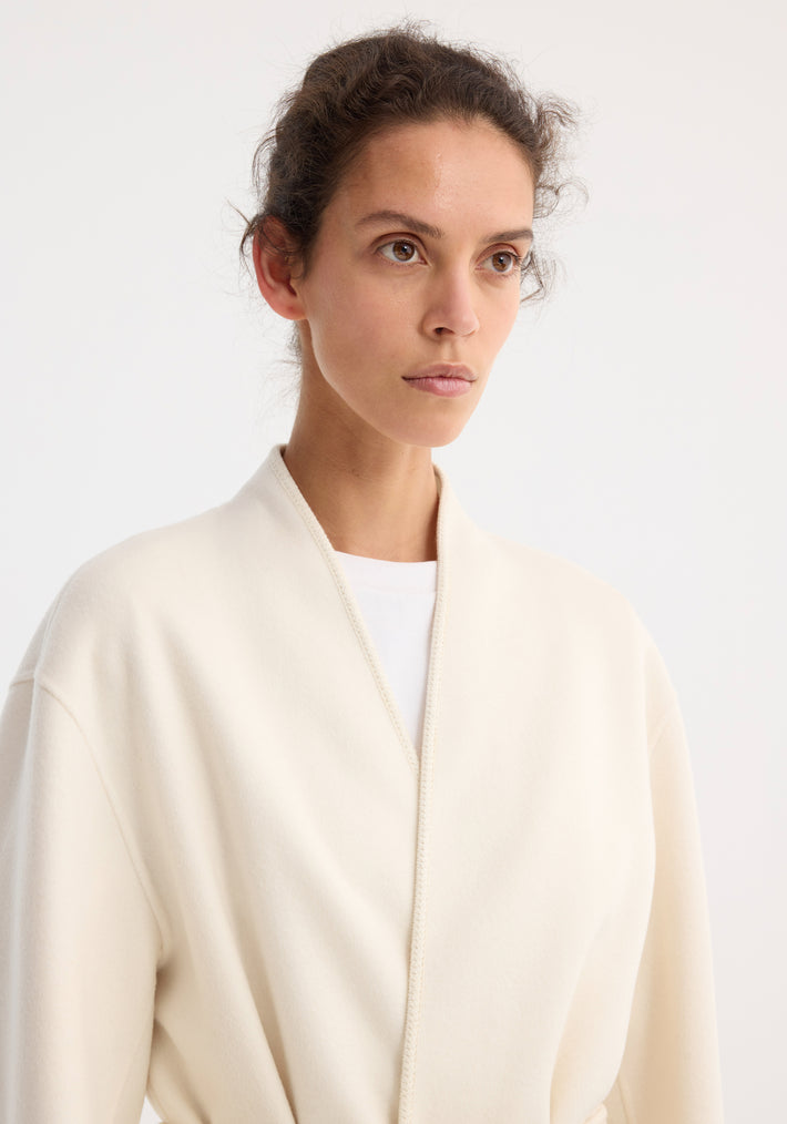 Double-faced kimono style coat | off white