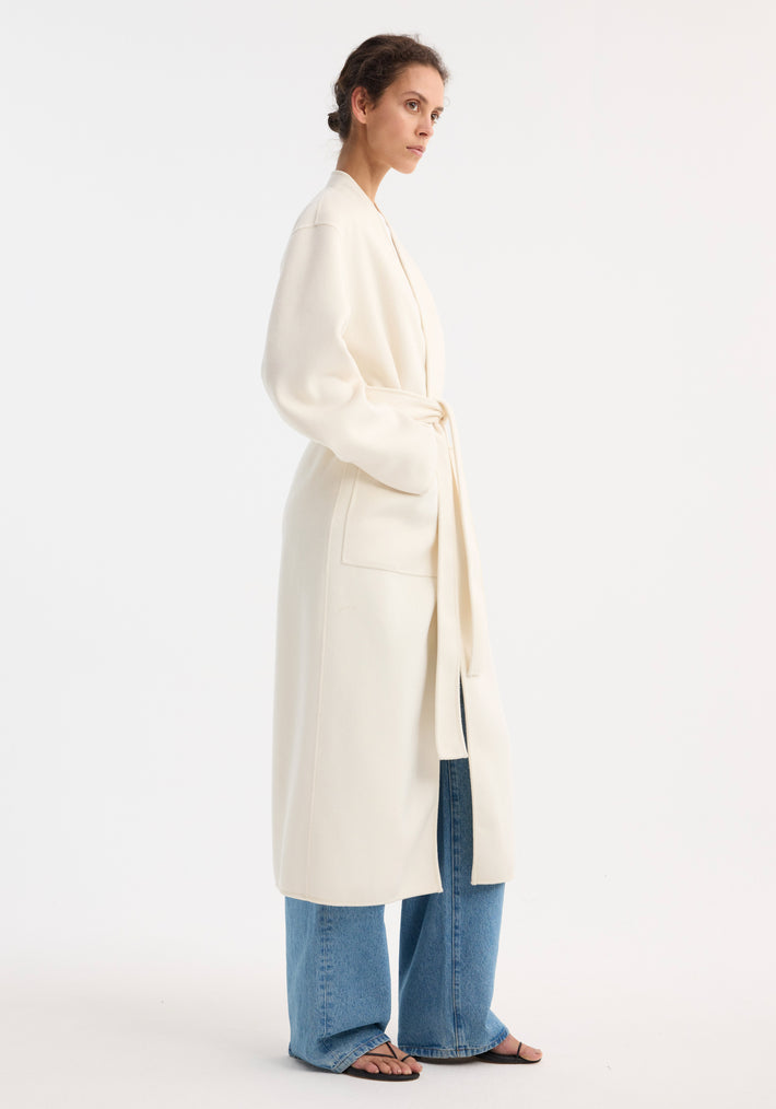 Double-faced kimono style coat | off white