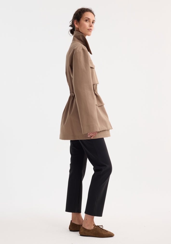 Field jacket with waist adjuster | clay