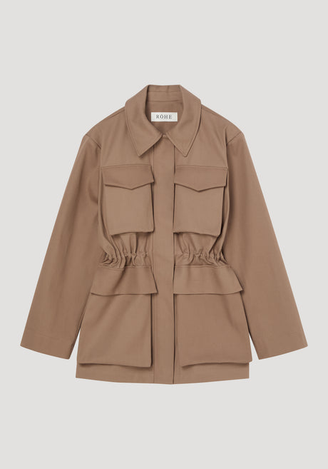 Field jacket with waist adjuster | clay