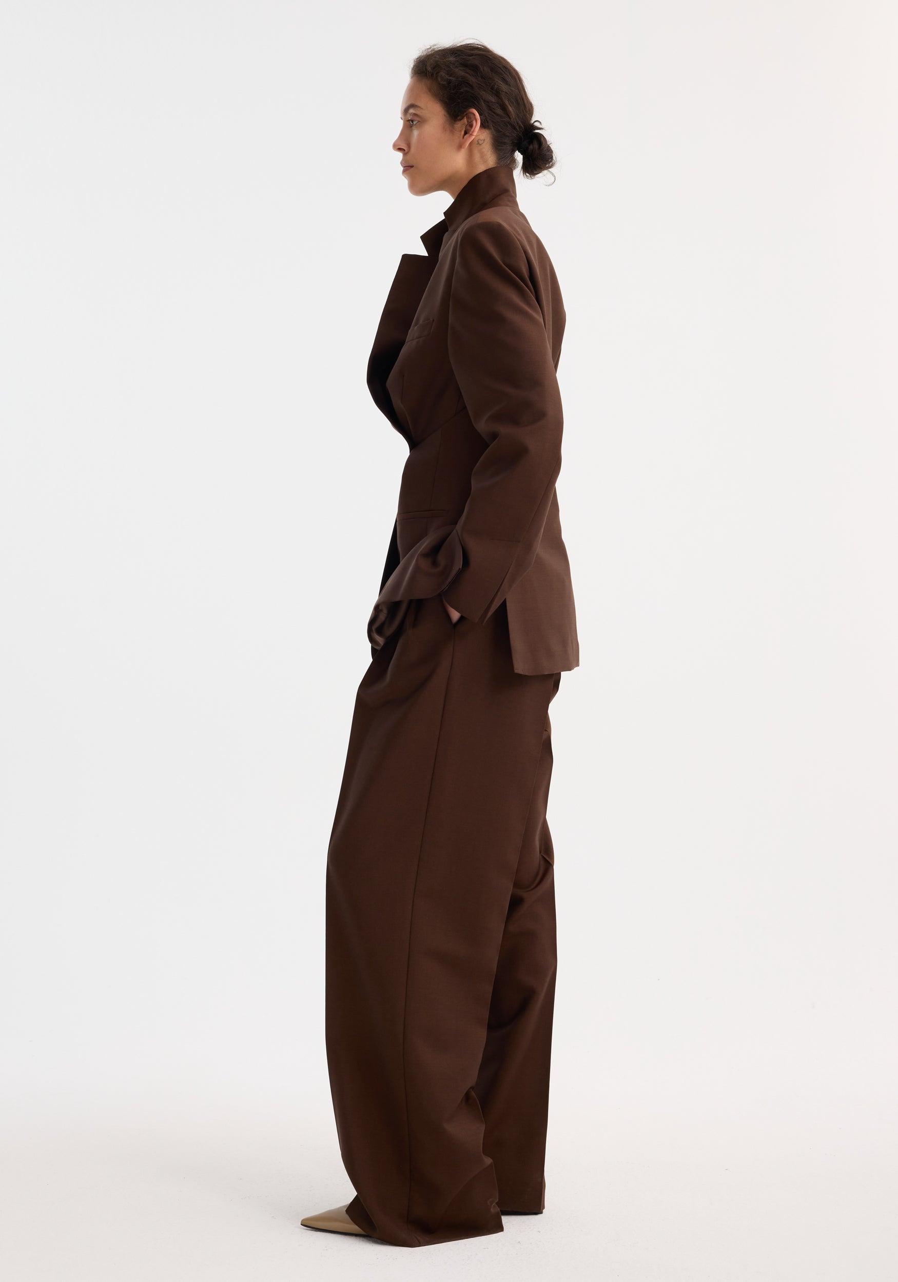 ジャケット ROHE DUAL TONE PIQUE OVERLAP SUIT JACKET Dual tone piqué overlap suit jacket– Róhe