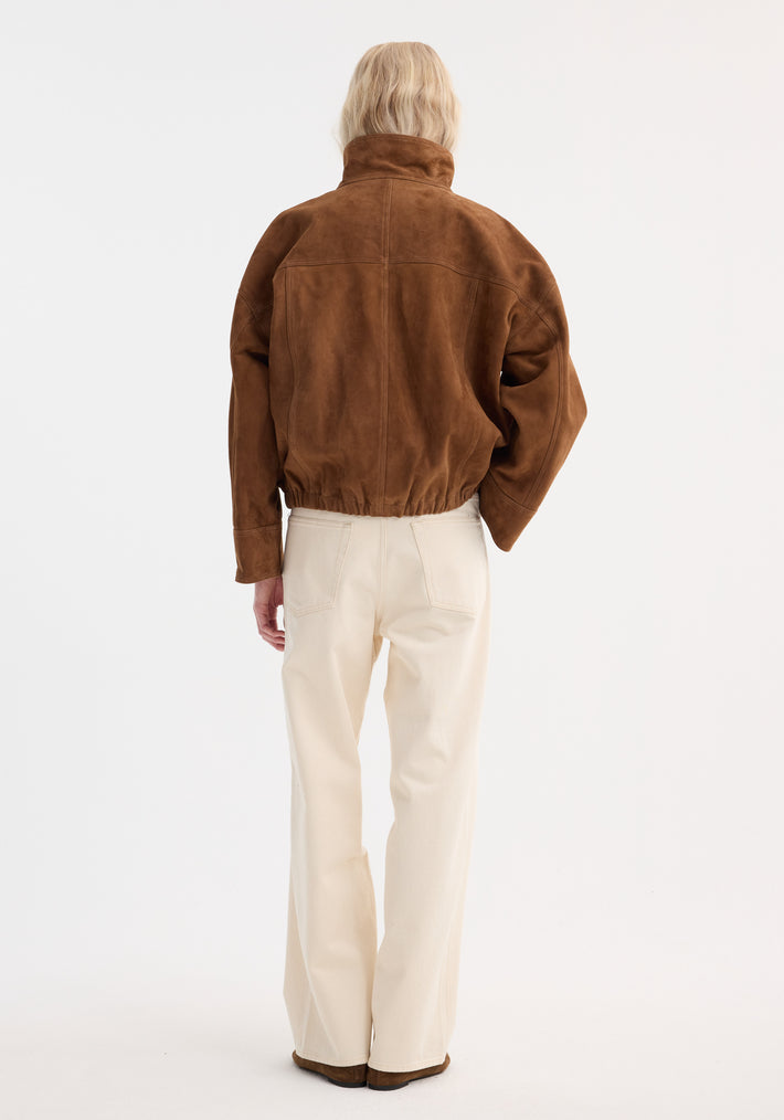 Reinvented suede jacket | cognac