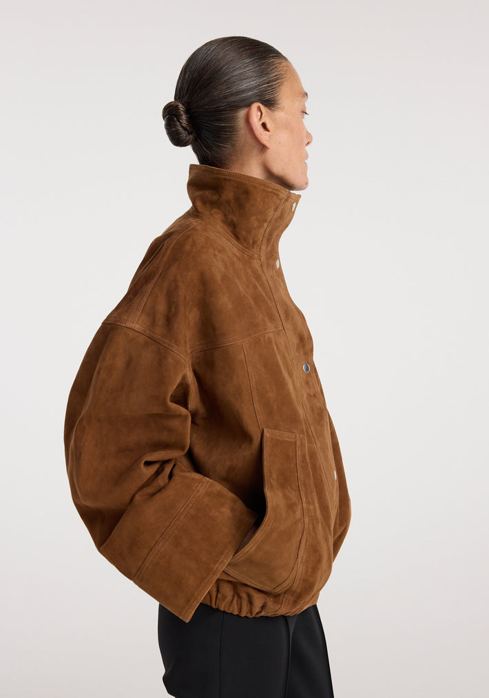 Reinvented suede jacket | cognac