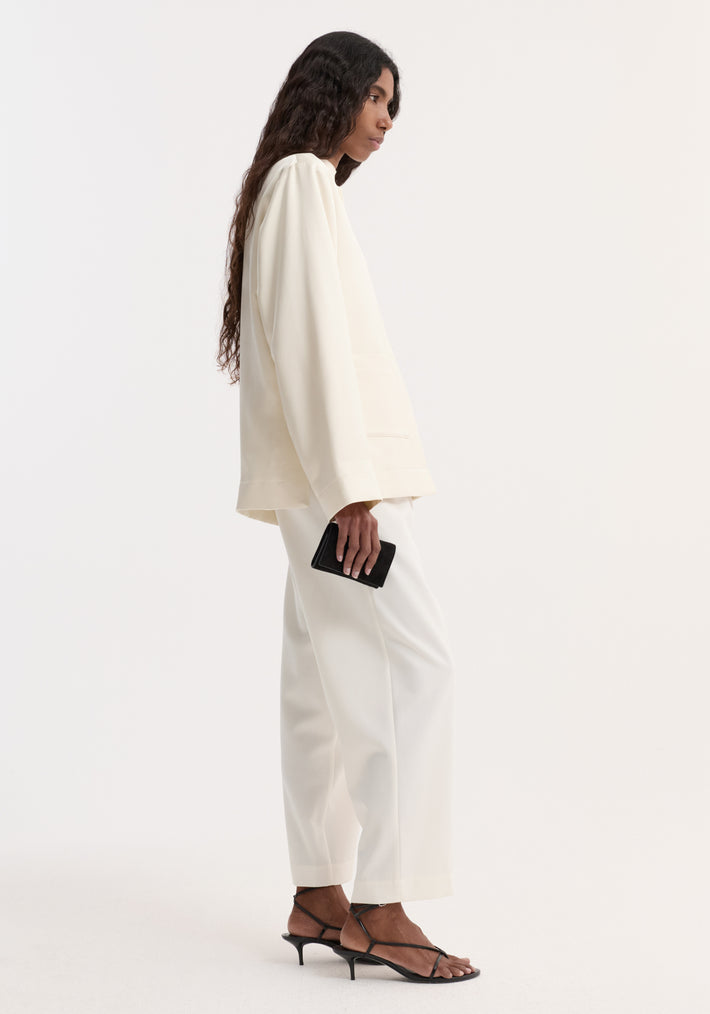 Pearl button satin jacket | cream