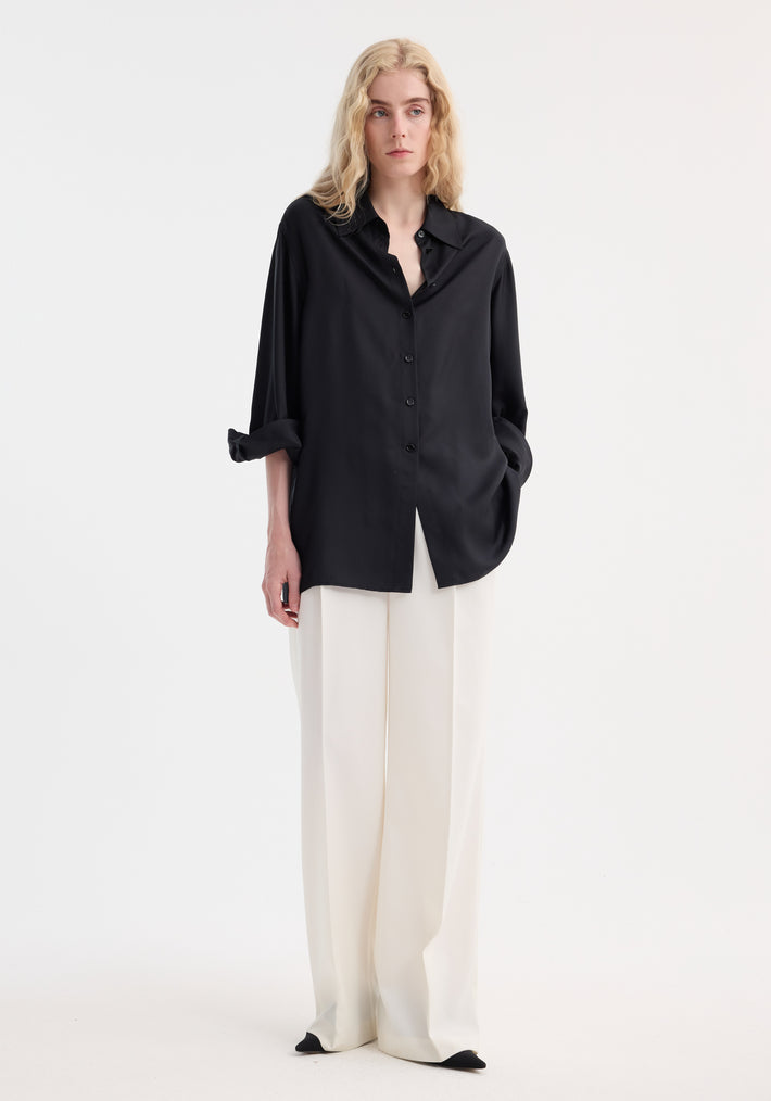 Deconstructed silk shirt | black