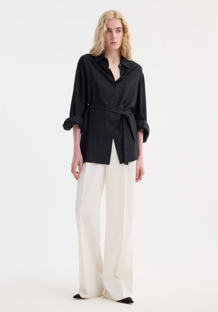 Deconstructed silk shirt | black