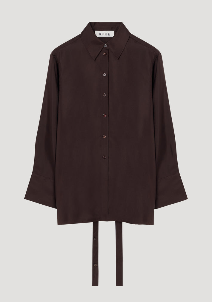 Deconstructed silk shirt | mahogany
