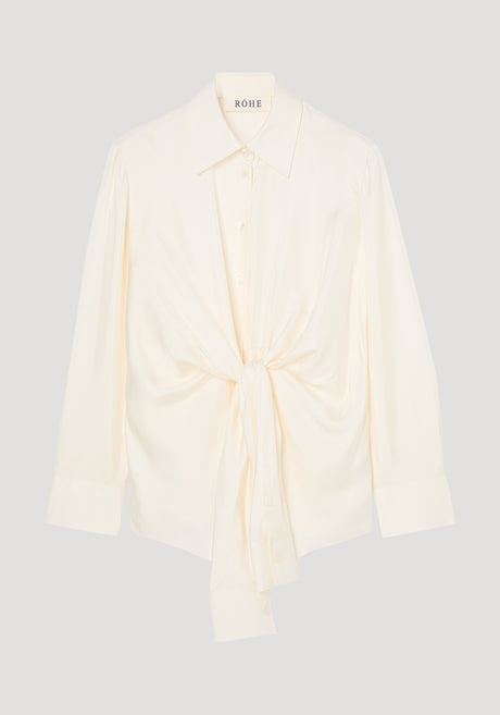 Silk knotted shirt | cream