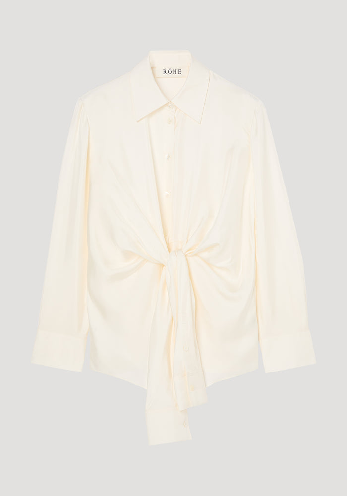 Silk knotted shirt | cream