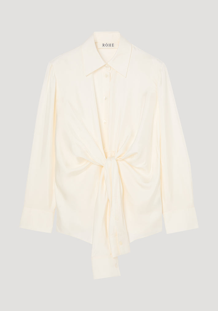 Silk knotted shirt | cream