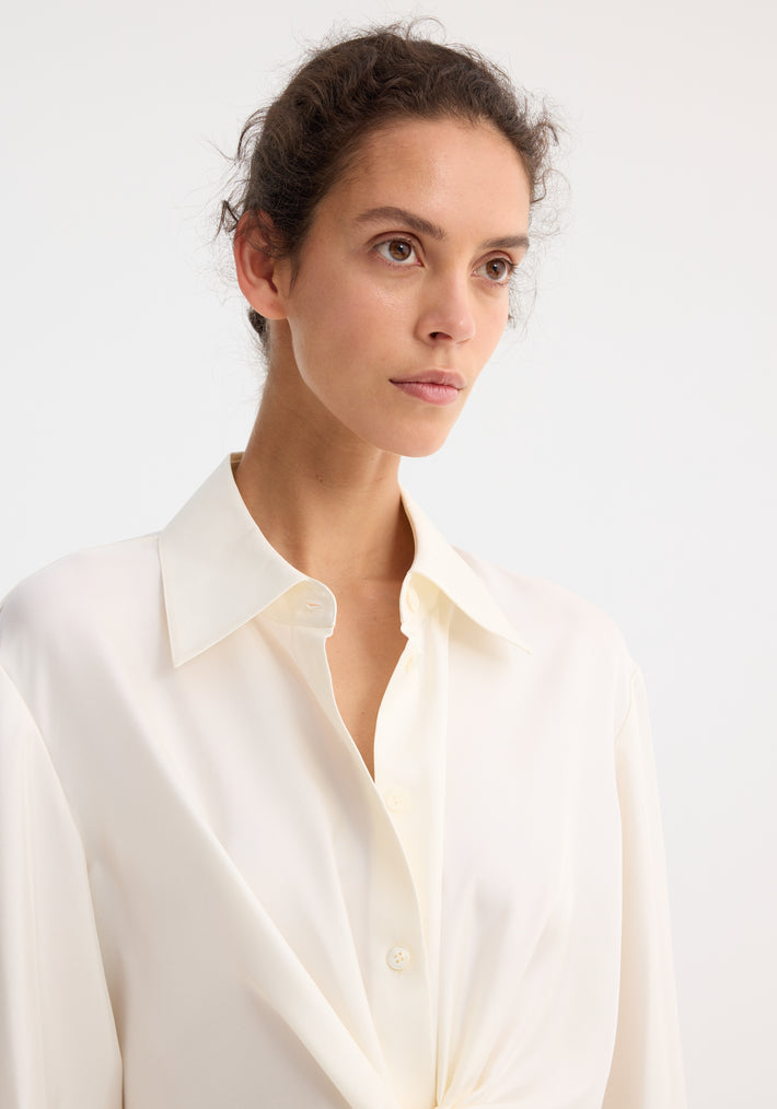 Silk knotted shirt | cream