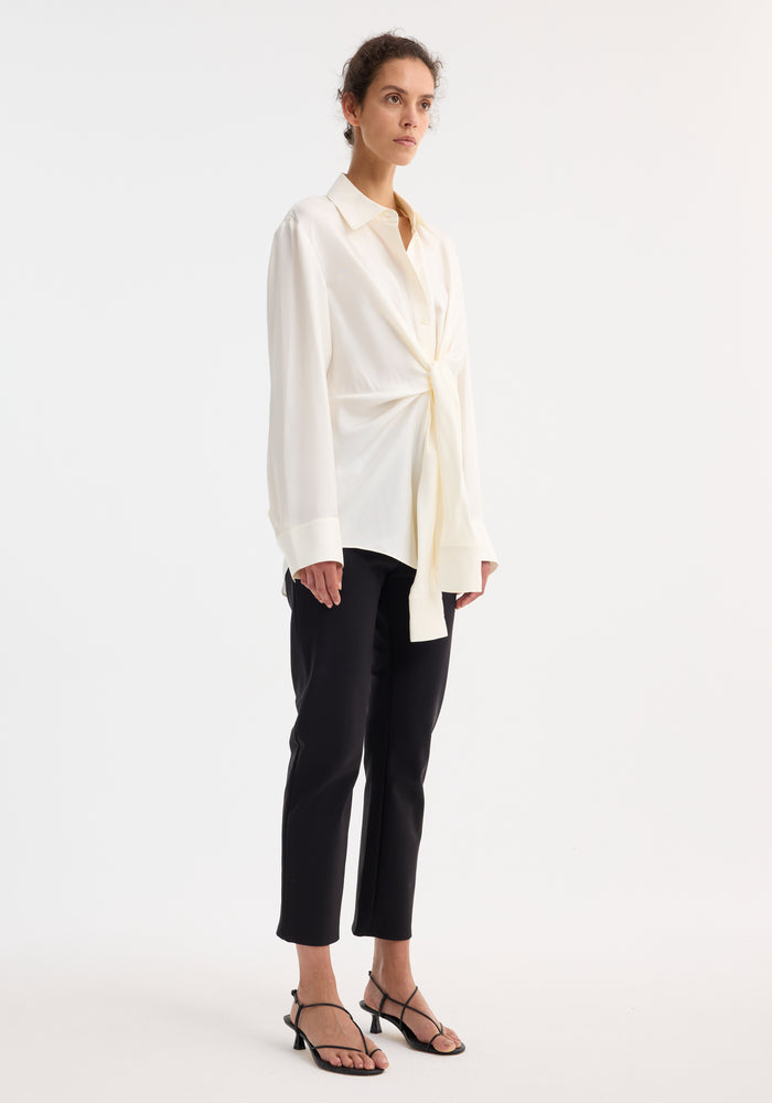 Silk knotted shirt | cream