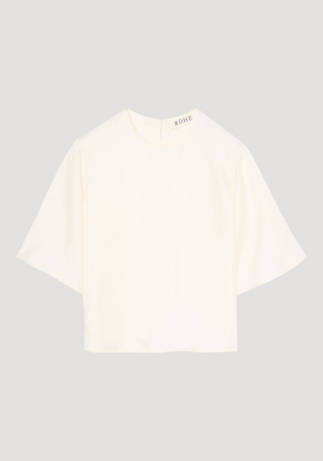 Buttoned silk top | cream
