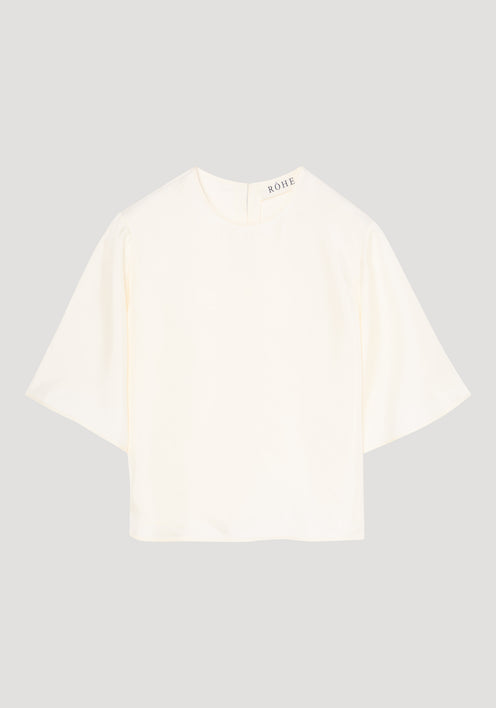 Buttoned silk top | cream