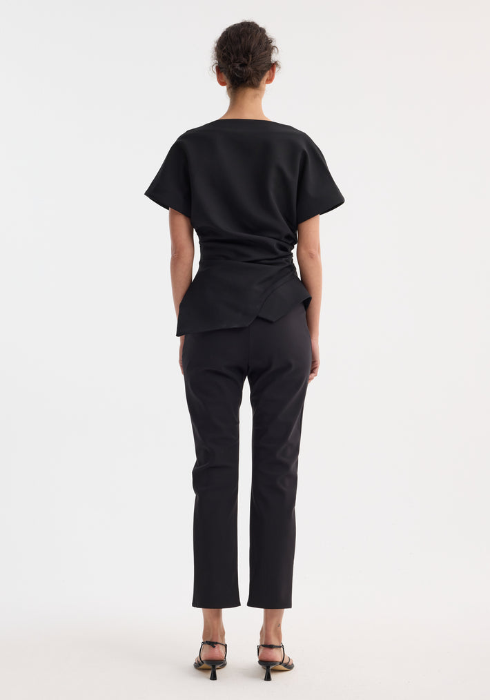 Draped lapel top | black