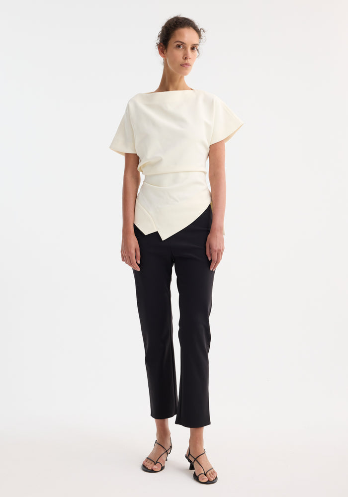 Draped lapel top | off white