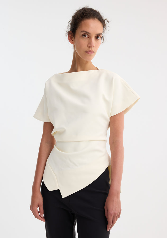 Draped lapel top | off white