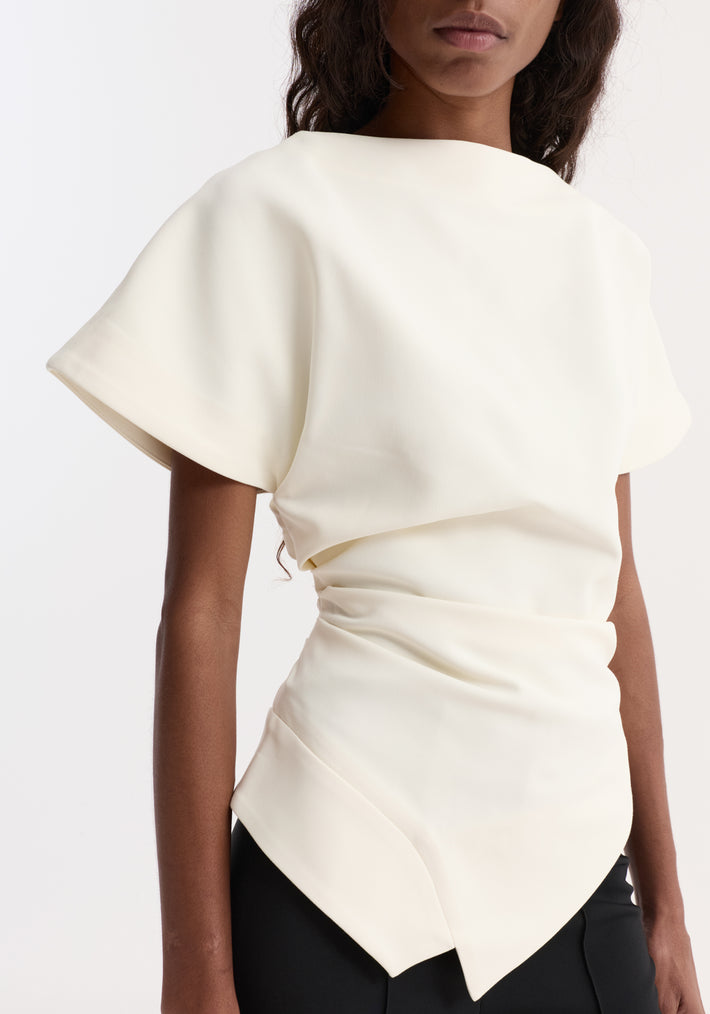 Draped lapel top | off white