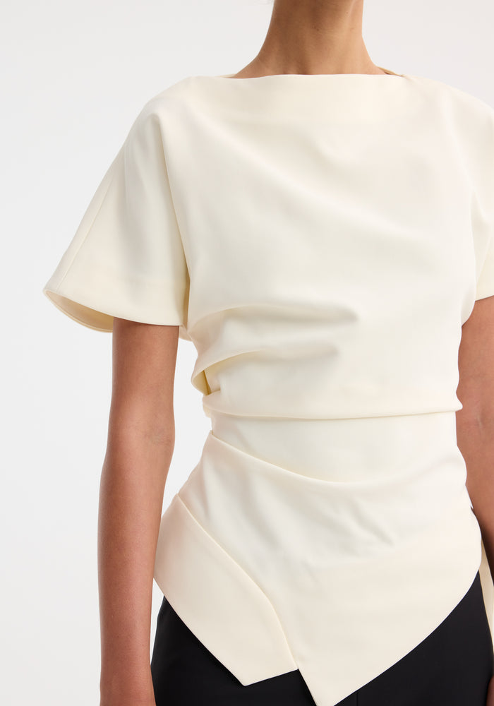 Draped lapel top | off white