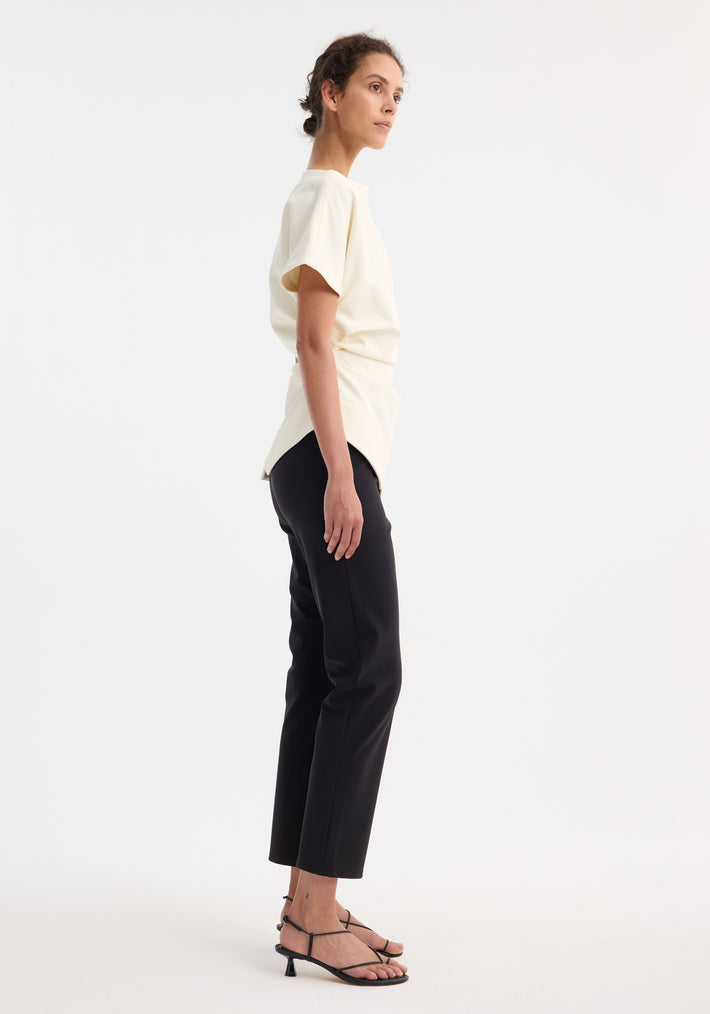 Draped lapel top | off white
