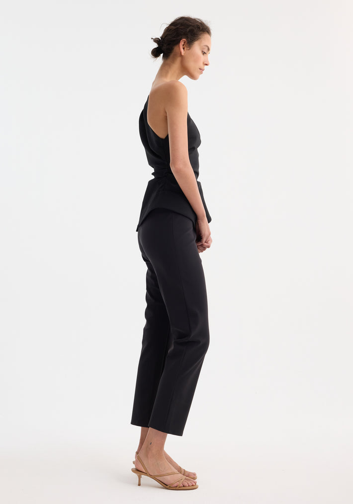 Off-shoulder lapel top | black