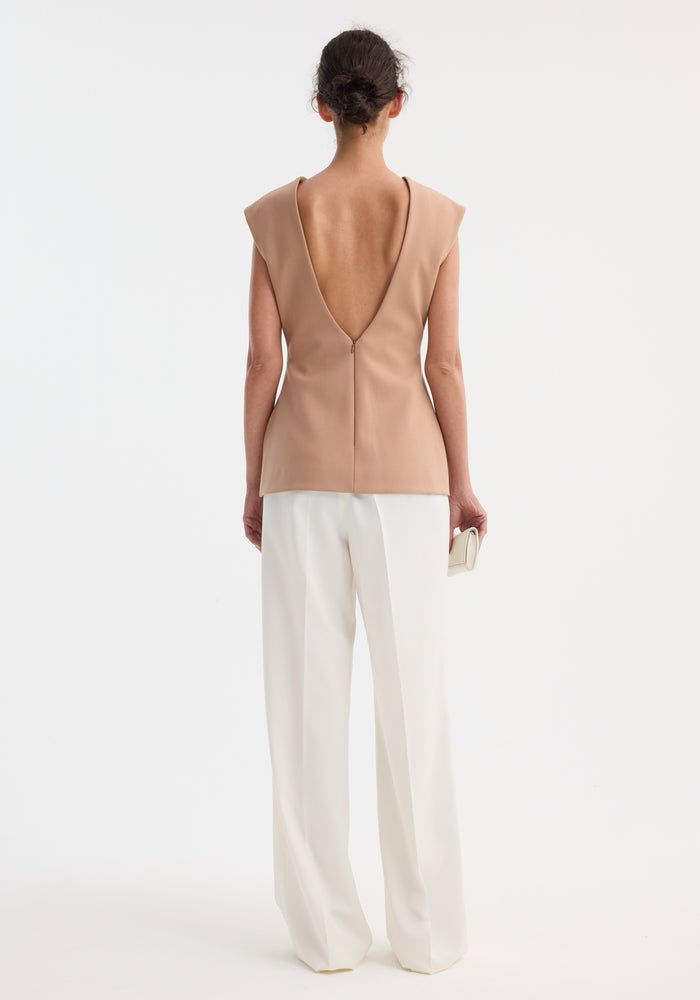 Curved open back top | powder