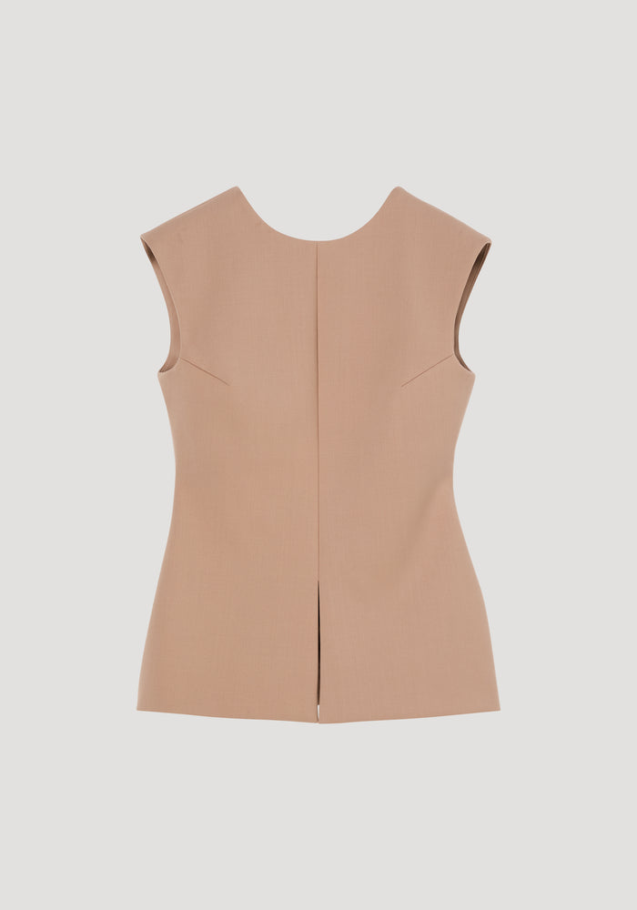 Curved open back top | powder