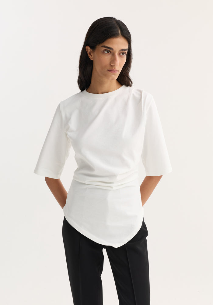 Reinvented twisted t-shirt | optic white