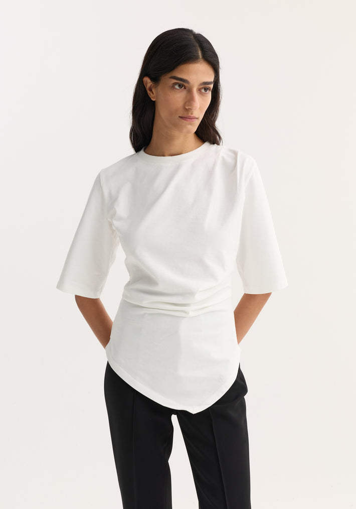 Reinvented twisted t-shirt | optic white