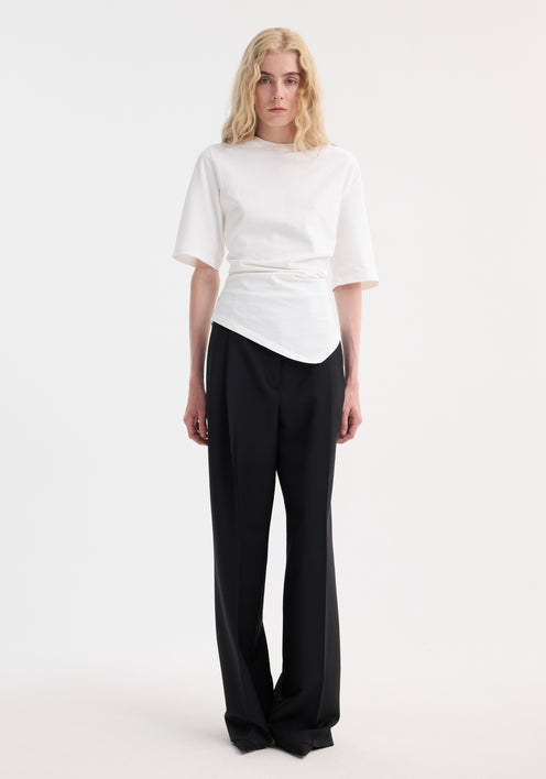 Reinvented twisted t-shirt | optic white