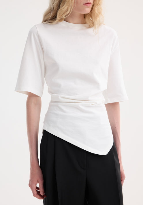 Reinvented twisted t-shirt | optic white