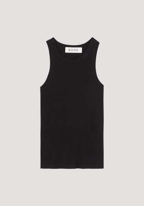Racerback merino jersey top | black