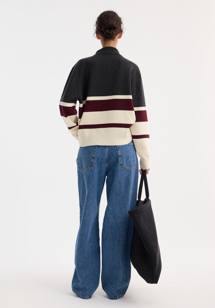 Compact knitted striped polo | stripe