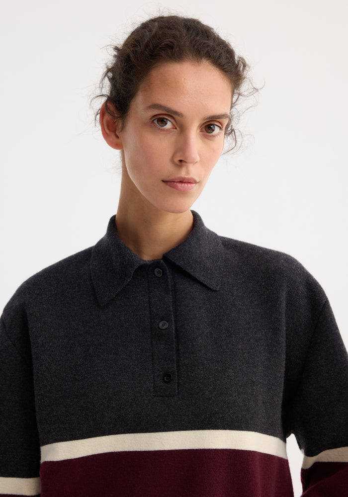 Compact knitted striped polo | stripe