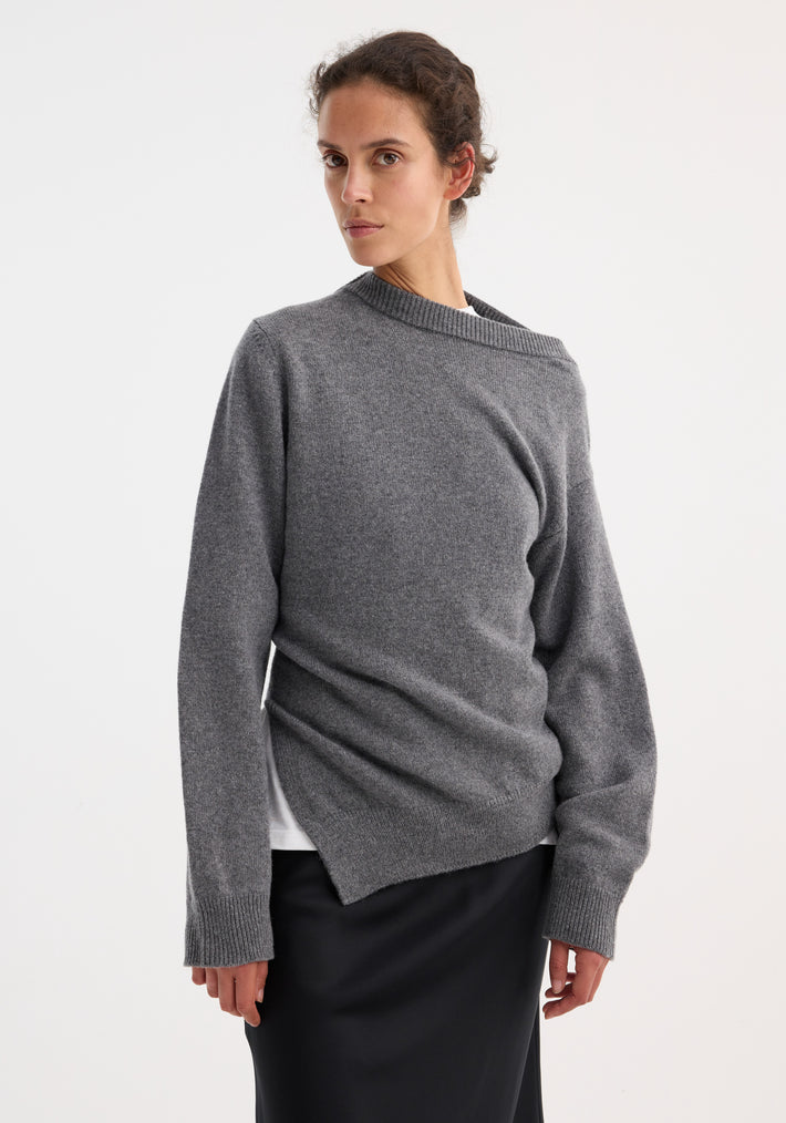 Two-way deconstructed jumper | mid grey melange