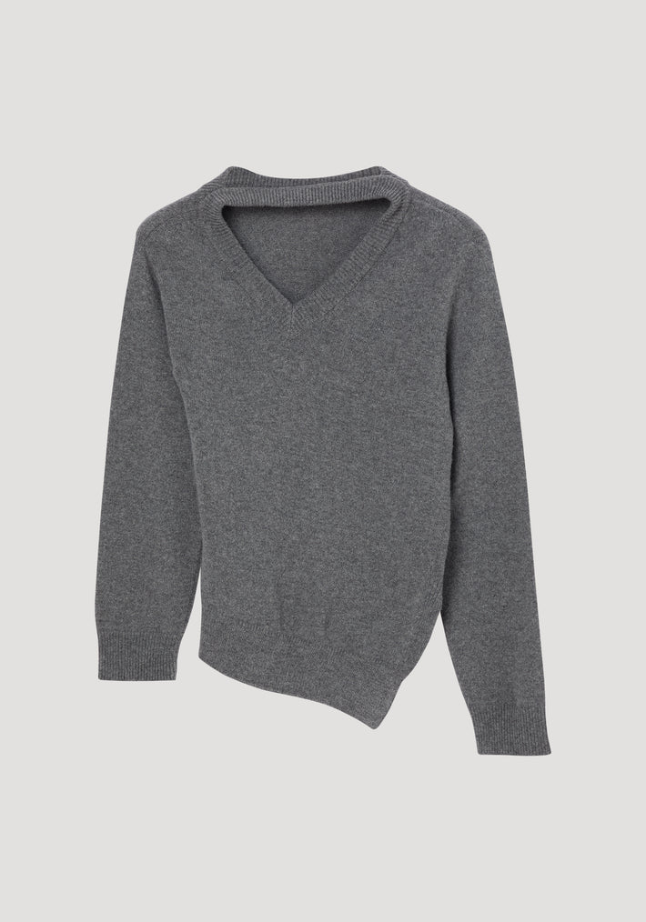 Two-way deconstructed jumper | mid grey melange
