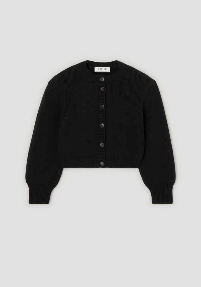 Statement shoulder cardigan | black
