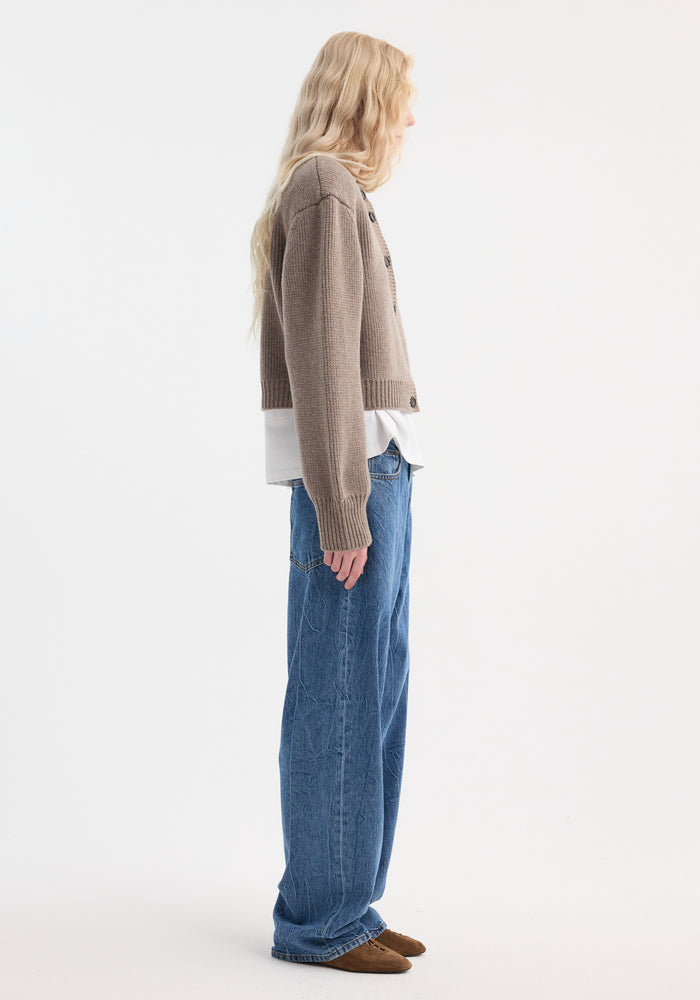 Statement shoulder cardigan | clay melange