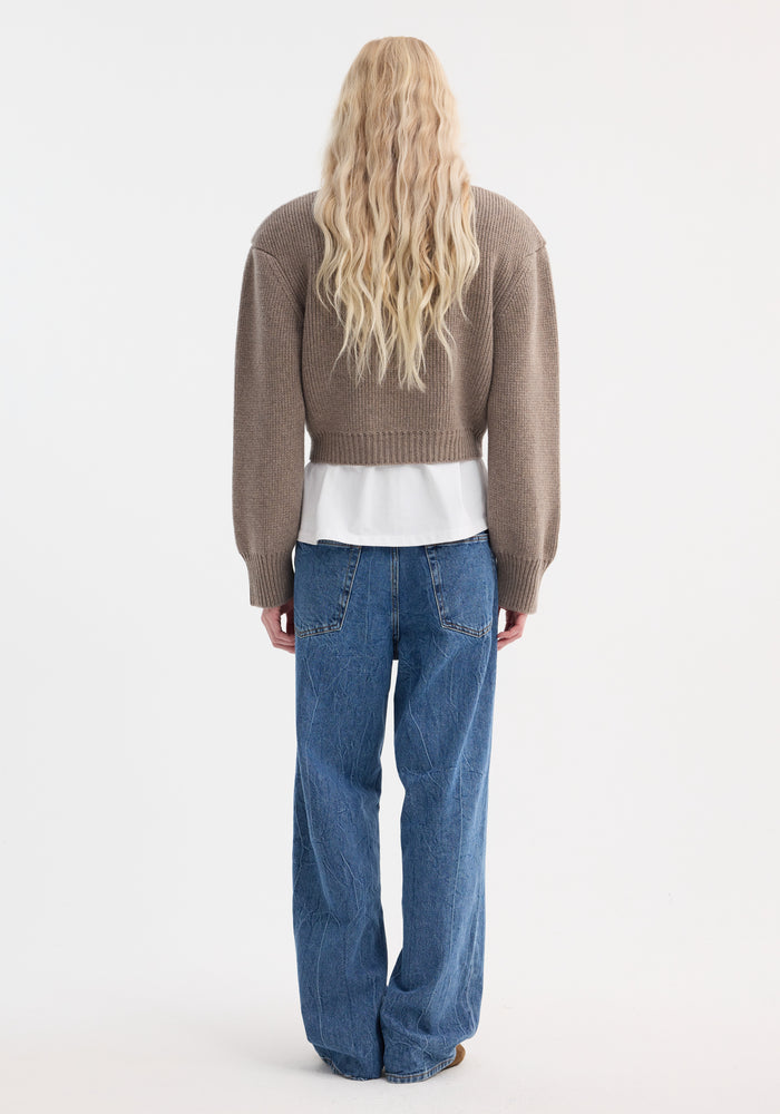 Statement shoulder cardigan | clay melange