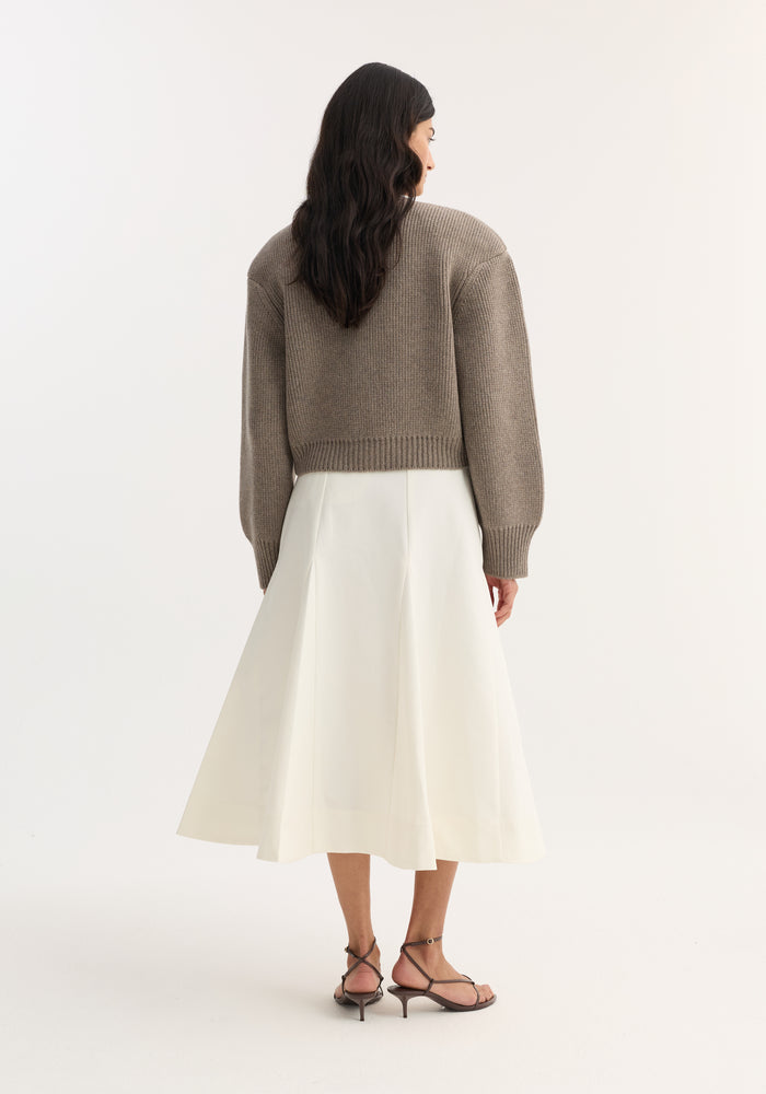 Statement shoulder cardigan | clay melange