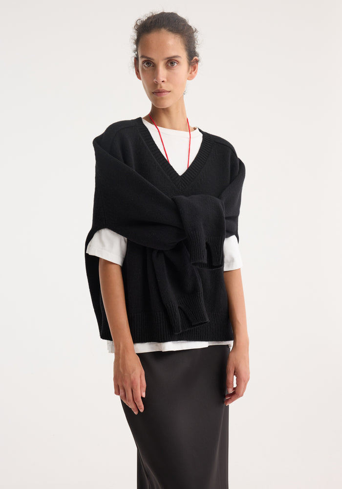 Sleeve wrap jumper | black