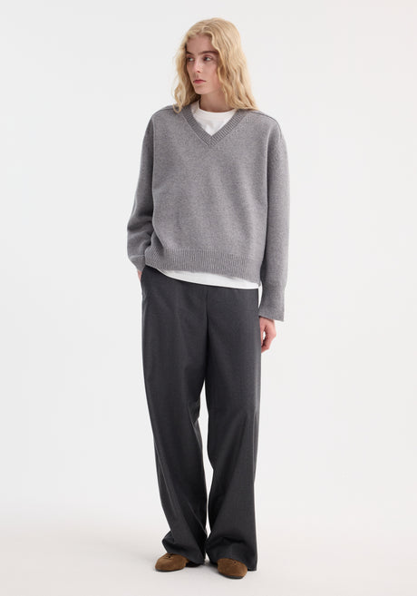 Sleeve wrap jumper | mid grey melange
