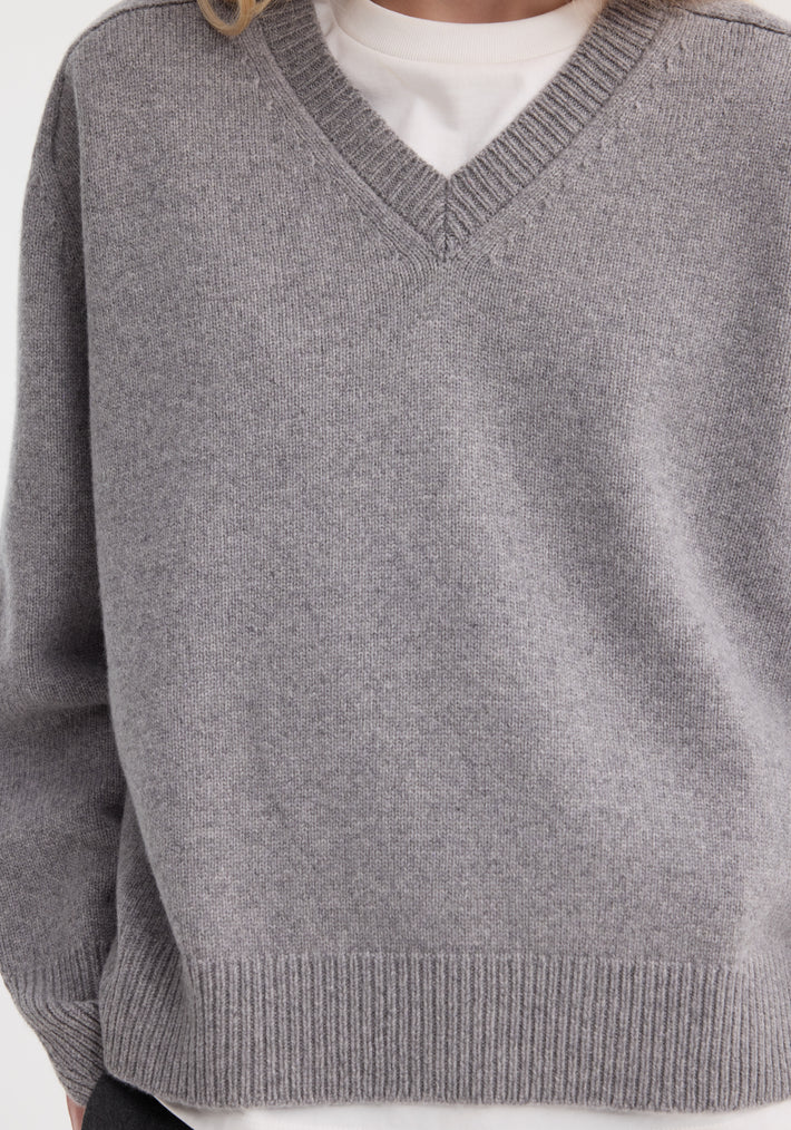 Sleeve wrap jumper | mid grey melange