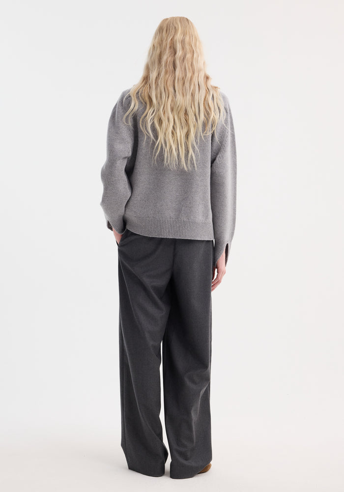 Sleeve wrap jumper | mid grey melange