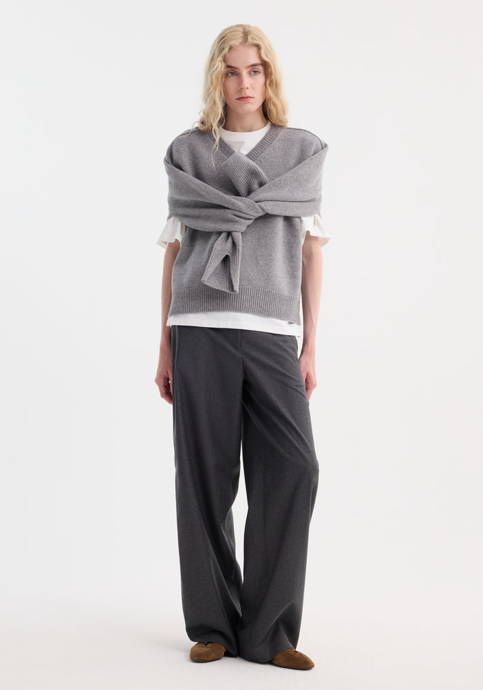 Sleeve wrap jumper | mid grey melange