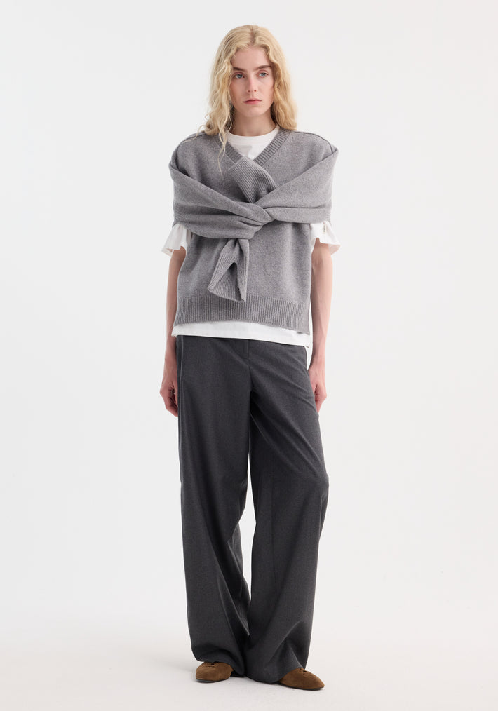 Sleeve wrap jumper | mid grey melange